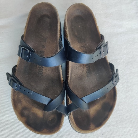 BIRKENSTOCK Women's MAYARI Birko-Flor Toe Loop Sandals Size 39 8/8.5 Black Shoes - Picture 6 of 11